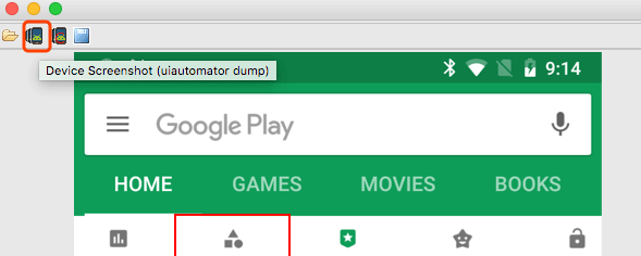 device screenshot button